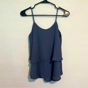Purple-gray chiffon tank top